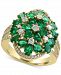 Brasilica by Effy Emerald (4-1/3 ct. t. w. ) and Diamond (1/2 ct. t. w. ) Cluster Ring in 14k Gold