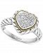 Effy Diamond Heart Cluster Ring (1/6 ct. t. w. ) in Sterling Silver & 18k Gold
