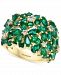 Effy Emerald (6-1/2 ct. t. w. ) & Diamond (1/4 ct. t. w. ) Flower Ring in 14k Gold