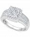Diamond Halo Cluster Engagement Ring (1 ct. t. w. ) in 14k White Gold