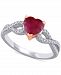 Ruby (1-3/4 ct. t. w. ) & Diamond (1/4 ct. t. w. ) Heart Ring in 14k Rose & White Gold