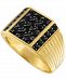 Esquire Men's Jewelry Black Sapphire Ring (1-3/5 ct. t. w. ) in 14k Gold-Plated Sterling Silver, Created for Macy's