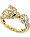 Effy Diamond (1-1/10 ct. t. w. ) & Emerald Accent Panther Statement Ring in 14k Gold