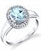 Aquamarine (1-1/10 ct. t. w. ) & Diamond (1/3 ct. t. w. ) Halo Ring in 14k White Gold
