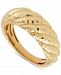 Textured Croissant Statement Ring in 10k Gold