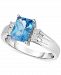 Blue Topaz (1-5/8 ct. t. w. ) & Diamond (1/8 ct. t. w. ) Ring in 14k White Gold