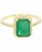 Emerald (2-3/4 ct. t. w. ) & White Sapphire (1/4 ct. t. w. ) Halo Ring in 14k Gold (Also available in Sapphire)