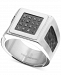 Men's Diamond Leather Ring (1/6 ct. t. w. ) in Stainless Steel