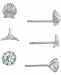 Giani Bernini 3-Pc. Set Cubic Zirconia & Ocean-Themed Stud Earrings in Sterling Silver, Created for Macy's