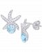 Blue Topaz (5/8 ct. t. w. ) & Cubic Zirconia Starfish Stud Earrings in Sterling Silver