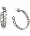 Curb Link Chain Hoop Earrings in Sterling Silver