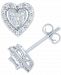 Diamond Heart Earrings (1/10 ct. t. w. ) in Sterling Silver or Sterling Silver & 14k Rose Gold-Plate