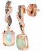 Le Vian Neopolitan Opal (1-1/5 ct. t. w. ) & Diamond (1/5 ct. t. w. ) Twist Drop Earrings in 14k Rose Gold