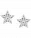 Wrapped Diamond Star Stud Earrings (1/10 ct. t. w. ) in 14k White Gold, Created for Macy's