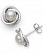Giani Bernini Cultured Freshwater Pearl (5mm) Love Knot Stud Earrings in Sterling Silver, Created for Macy;s