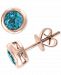 Effy Blue Topaz Bezel Stud Earrings (1-1/5 ct. t. w. ) in 14k Rose Gold