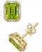 Effy Peridot (3 ct. t. w. ) & Diamond (1/5 ct. t. w. ) Stud Earrings in 14k Gold