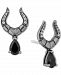 Enchanted Disney Fine Jewelry Onyx & Diamond (1/10 ct. t. w. ) Maleficent Stud Earrings in Black Rhodium-Plated Sterling Silver