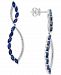 Effy Sapphire (2-7/8 ct. t. w. ) & Diamond (1/4 ct. t. w. ) Infinity Drop Earrings in 14k White Gold