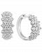 Effy Diamond Cluster Hoop Earrings (1 ct. t. w. ) in 14k White Gold (Also available in in 14k Two-Tone Gold)