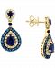Effy Multi-Gemstone (3-1/5 ct. t. w. ) & Diamond (3/8 ct. t. w. ) Teardrop Drop Earrings in 14k Gold