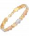 Giani Bernini Hearts & Kisses Link Bracelet in 18k Tri-Color Gold-Plated Sterling Silver, Created for Macy's (Also in Gold Over Silver and Sterling Silver)