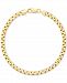 Men's Square Box Link Chain Bracelet in 14k Gold-Plated Sterling Silver