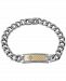 Men's Diamond Accent Id Bracelet in 18k Gold & Stainless Steel