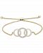 Wrapped Diamond Triple Ring Bolo Bracelet (1/10 ct. t. w. ) in 14k Gold, Created for Macy's