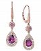Rhodolite Garnet (1-1/2 ct. t. w. ) and Diamond (1/3 ct. t. w. ) Drop Earrings in 14k Rose Gold