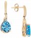 Blue Topaz(2-3/8 ct. t. w. ) & Diamond Accent Drop Earrings in 14k Gold
