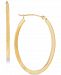 Polished Oval Flat-Edge Tube Earrings in 10k Gold, 1-1/5"