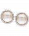 Cultured Mabe Pearl (12mm) & White Topaz (3/8 ct. t. w. ) Stud Earrings in Sterling Silver