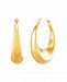 Polished Graduated Curved Oval Hoop Earrings in 10K Yellow Gold