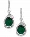 Lab-Created Emerald (2-3/4 ct. t. w. ) and White Sapphire (1/2 ct. t. w. ) Drop Earrings in Sterling Silver