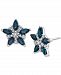 Sapphire (1-1/3 ct. t. w. ) & Diamond (1/5 ct. t. w. ) Flower Stud Earrings in 14k White Gold