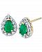 Emerald (3/4 ct. t. w. ) & Diamond (1/4 ct. t. w. ) Stud Earrings in 14k Gold