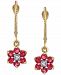 Ruby (1-1/5 ct. t. w. ) & Diamond Accent Floral Drop Earrings in 14k Gold