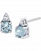 Aquamarine (1-1/5 ct. t. w. ) & Diamond (1/3 ct. t. w. ) Stud Earrings in 14k White Gold