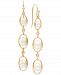 Cultured Freshwater Pearl (5-7-1/2mm) & White Topaz (1/20 ct. t. w. ) Drop Earrings in 14k Gold-Plated Sterling Silver