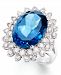 14k White Gold Ring, London Blue Topaz (12 ct. t. w. ) and Diamond (1-5/8 ct. t. w. ) Oval Ring