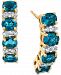 Blue Topaz (2 ct. t. w. ) & Diamond (1/8 ct. t. w. ) Curved Drop Earrings in 14k Gold