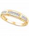 Men's Diamond Accent Wedding Band in 14k White Gold or Yellow Gold