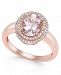 Morganite (1-1/2 ct. t. w. ) and Diamond (1/5 ct. t. w. ) Ring in 14k Rose Gold