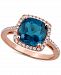 London Blue Topaz (3-3/4 ct. t. w. ) & Diamond (1/5 ct. t. w. ) Ring in 14k Rose Gold