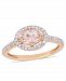 Morganite (3/4 ct. t. w. ) and Diamond (1/4 ct. t. w. ) Halo Ring in 14k Rose Gold