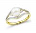 Honora Cultured Freshwater Pearl (7mm) & Diamond (1/6 ct. t. w. ) Ring in 14k Gold