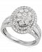 Diamond Oval Cluster Double Halo Engagement Ring (1-1/2 ct. t. w. ) in 14k White Gold