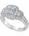 Diamond Multi-Halo Milgrain Bead Engagement Ring (1-1/5 ct. t. w. ) in 14k White Gold
