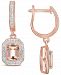 Morganite (1-3/4 ct. t. w. ) and Diamond (1/3 ct. t. w. ) Drop Earrings in 14K Rose Gold-Plated Sterling Silver
